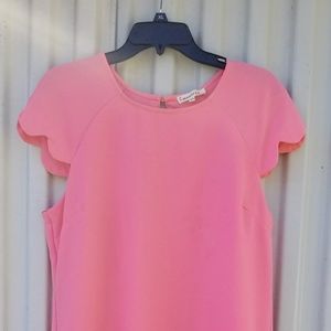 Monteau Pink Scalloped Edge Dress Size XL